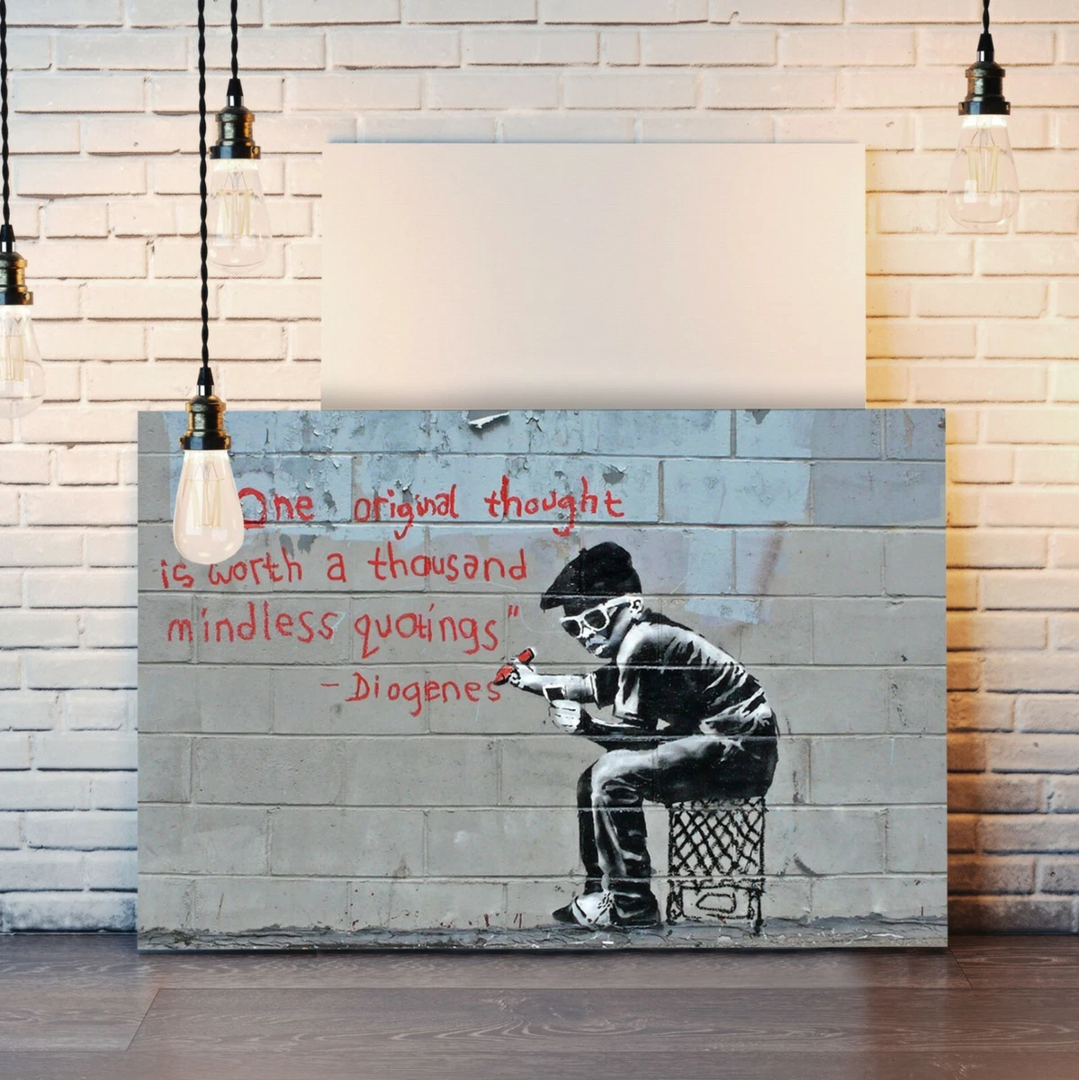 BANKSY CANVAS STREET WALL ART PRINT ARTWORK - ORIGINAL THOUGHT