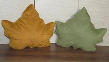 Storehouse Microfiber Maple Leaves Set 2 Green Mustard Yellow Fall Pillows