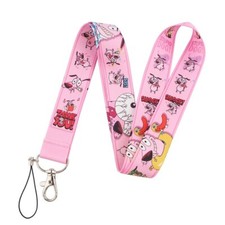 Courage The Cowardly Dog Cartoon Character Themed Pink ID Badge Holder Lanyard