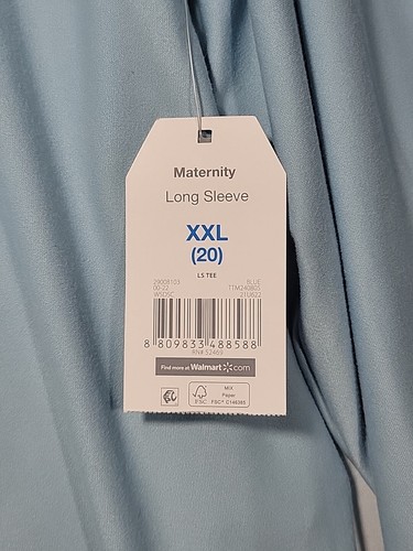 Time and Tru Maternity Blue Shirt Women's Size XXL Long Sleeve - Picture 3 of 7