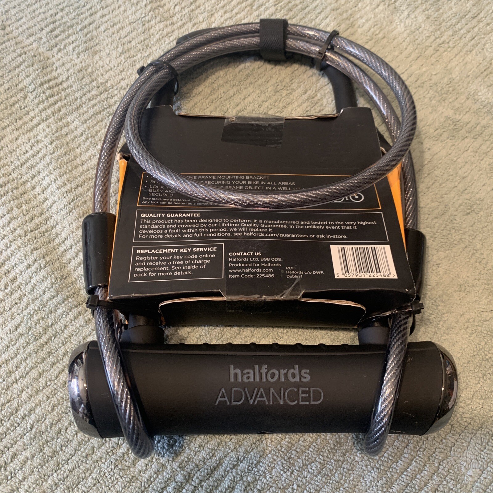 Halfords Advanced 23cm DLock Plus Extension Cable motor bike bicycle security 5057901225488 eBay