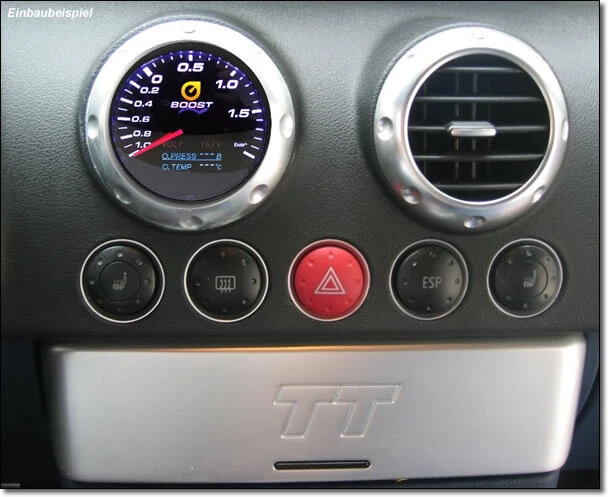 4in1 Ladedruck Anzeige 60mm Öldruck Öltemperatur Volt Gauge schwarz TT - Bild 3 von 4