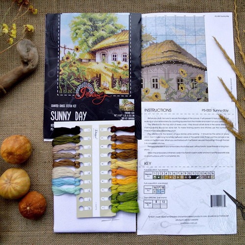 Ukrainian Cross Stitch Kit Farmhouse Village Summer Landscape DIY Embroidery Kit - Picture 6 of 10