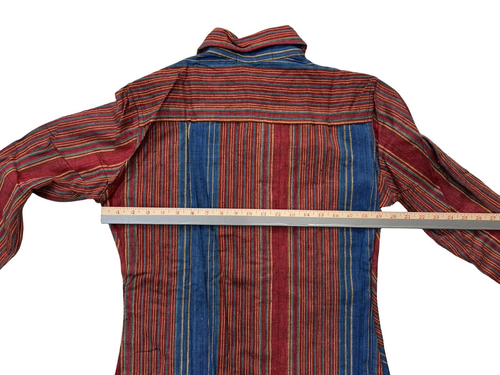 Vintage 70s Devil Shirt Co. Mens Medium Sheer Woven Gauze Mesh Cotton Camp - Picture 7 of 11