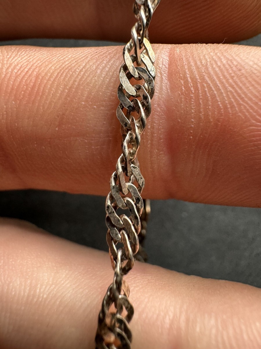 3.5g Vintage Sterling Silver 925 Twisted Chain Bracelet 7” Jewelry