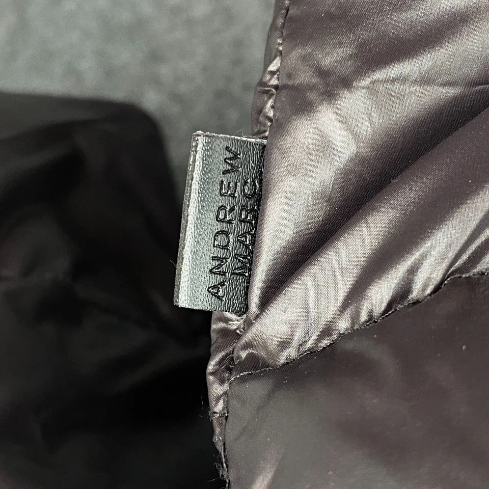 Andrew Marc Womens Puffer Jacket 650 Down Fill Shiny Charcoal Full Zip Medium - Image 4 of 4