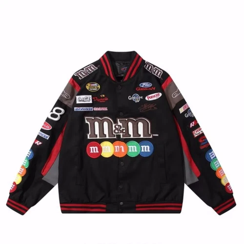 Unisex Adults M&M Printed/EMBROIDERY Casual Loose Motosport Jacket UK S-3XL - Bild 26 von 26