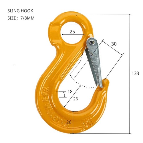 7/8mm Hammerlock + Eye Sling Hook Safety Chain Caravan Trailer