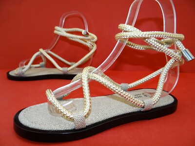 Rag & Bone Infinity Riemen Sandalette Sandalen Damen Schuhe Gr.37 Ivory