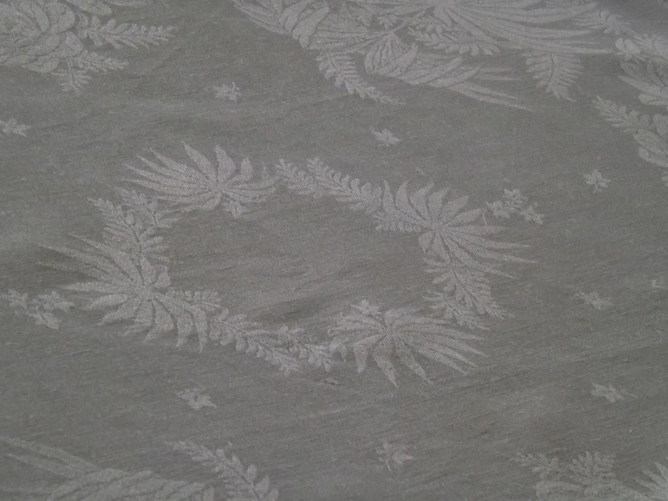 10 serviettes de table en damas de fil de lin , pas de monogramme, anciennes - Photo 3/4