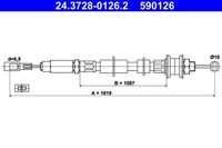ATE 24372801262 Kupplungsseil Seilzug Kupplung KupplungsbetäTigung 590126