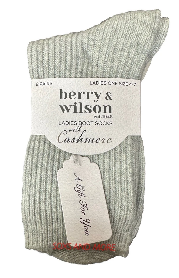 CALCETINES BOTA DE LUJO PARA DAMA MEZCLA DE CACHEMIR Y LANA *TALLA UK 4-7 • EU 37-41 Foto 3 de 4