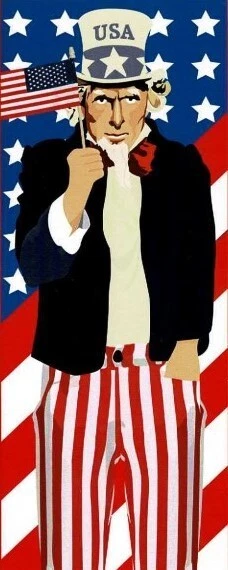 Bandera de Estados Unidos y envoltura de columna del Tío Sam - cuadrada, redonda o simplemente colgada - con ojales. Foto 4 de 4