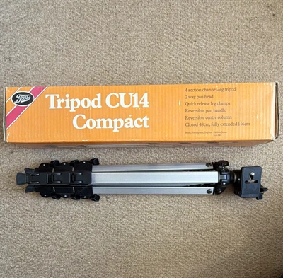 Boots CU14 Compact Aluminium Camera Tripod Pan/Tilt Head Quick Release 146cm - Image 1 of 3