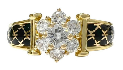 Korloff Diamond K18 Yellow Gold Ring Size JP No. 15 , US 7.5