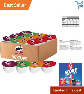 Potato Crisps Snack Pack 36 Cups Variety of Flavors Kosher Crunchy Snacks