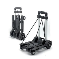 Portable Folding Push Trolley Flatbed Cart for Luggage & Car Travel Use