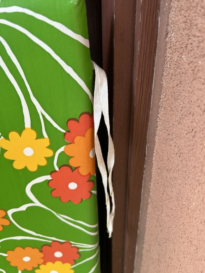 "Par (2) cojines de vinilo florales retro chaise césped sillón 53"" X 15"" DE COLECCIÓN" Foto 3 de 4