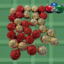 Holiday Style Ornaments 30 Count Shatterproof Red Gold Christmas