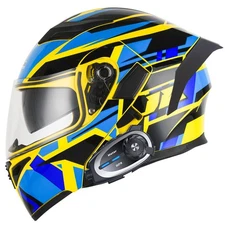 Modular Motorcycle Bluetooth Helmet Intercom Built-in Camera System Dual Visors