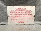 Porcelain Sign, 5” x 7 1/4” advertising bottle gas instructions, vintage