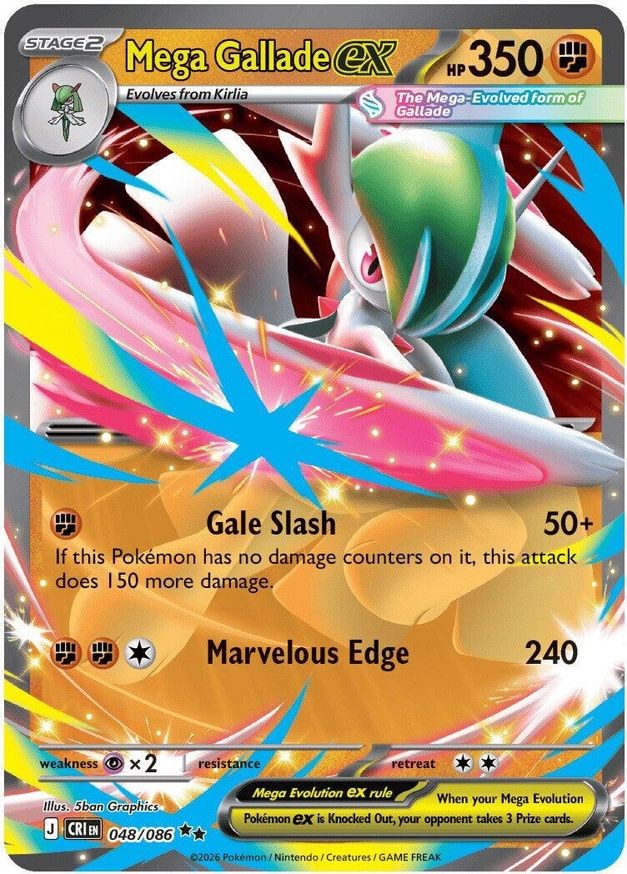 Pokemon Mega Gallade ex (48/126) Chaos Rising NM HOLO