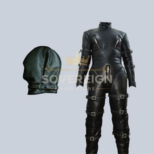 Genuine Leather Full Body Suit Bondage Catsuit Hooded Buckle Strap Fetish Custom