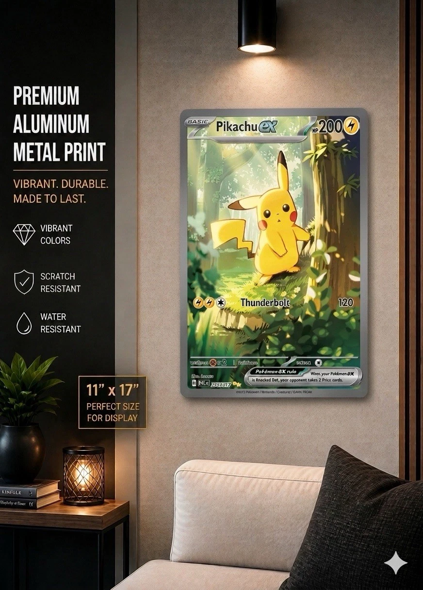 Pikachu ex SIR Style 11x17 Aluminum Metal Poster - Pokemon Card Wall Art Decor
Opens in a new window
