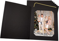 Pack of 100 Black Photo Folders for Graduation, Weddings, and Events