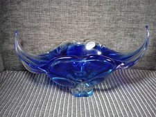 Design Josef Hospodka Chribska Glasschale Kobaltblau Vintage 60er/70er Kunstglas