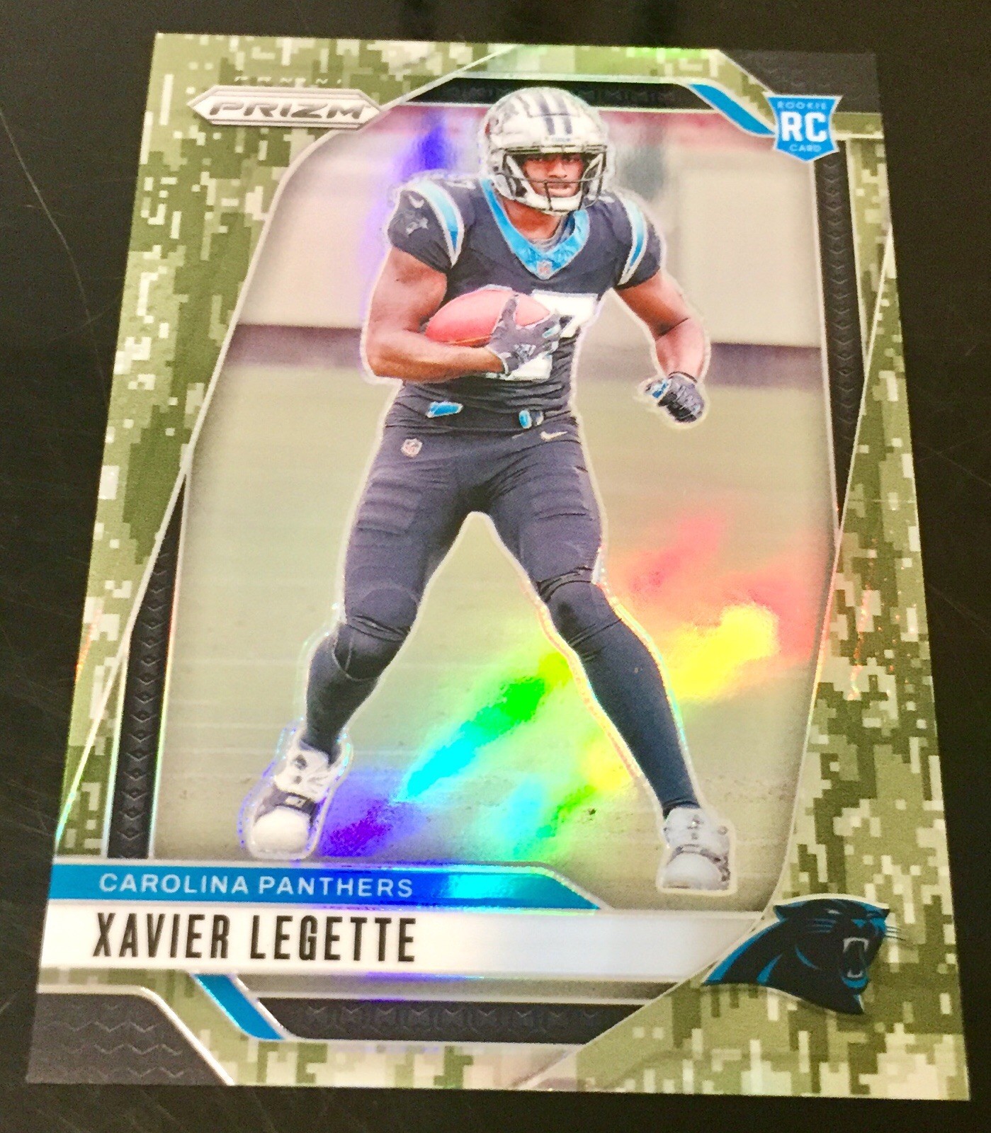 2024 Prizm #398 Xavier Legette Forest Camo Refractor RC 3/15 Panthers