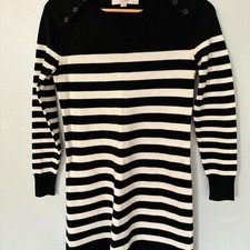 Anne Taylor Loft Black and White Striped Sweater Dress