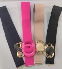 Elastic Waist Fashion Belts Vintage 80s/90s Lot Of 4 
