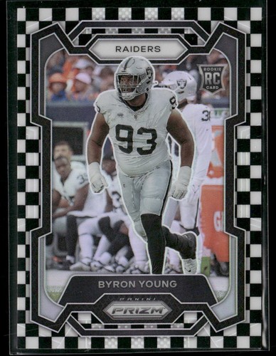 2023 Panini Prizm Byron Young #355 Black and White Checker Rookie RC Raiders
