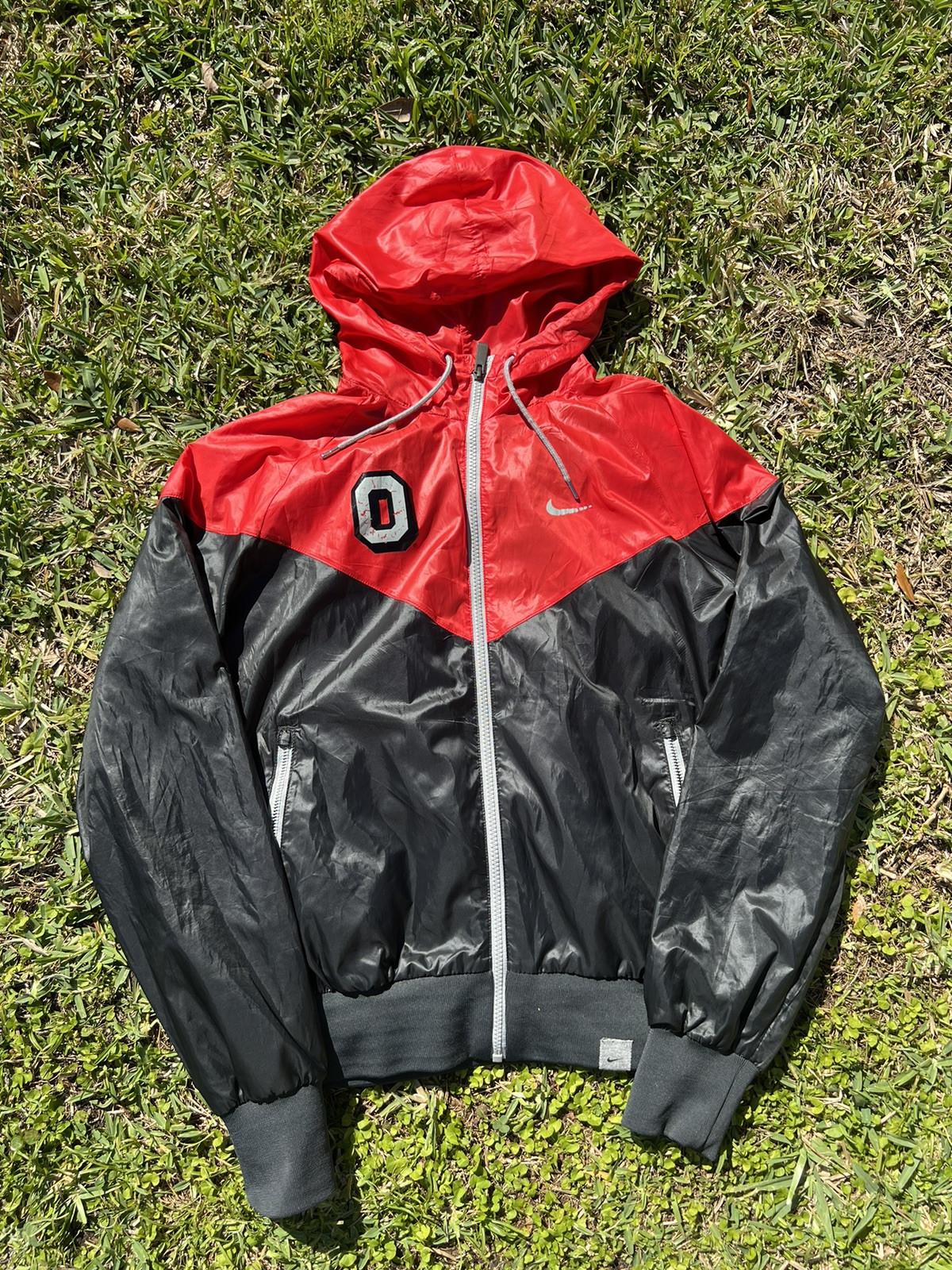 Nike Ohio State Buckeyes Jacket Mens Large Full Zip Hoodie Dri-Fit Windbreaker