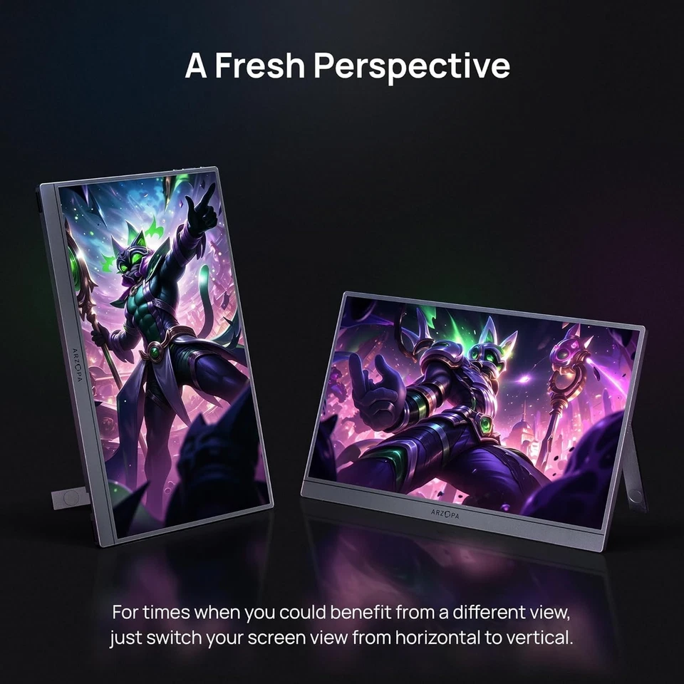 16.1'' 144Hz Portable Monitor with Storage Bag, 100% sRGB 1920×1080P FHD HDR 144 - Image 4 of 4