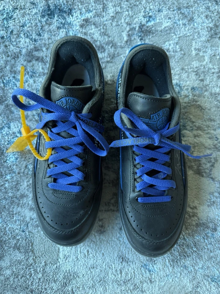 Tamanho 8 - Off-White x Air Jordan 2 Retro SP Preto Baixo Varsity Royal - Imagem 4 de 4