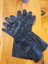 Vintage Black Leather Gloves, John Wanamaker, Small, Made In France