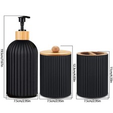 Bathroom Countertop Container Hand Soap Dispenser Cotton Ball Storage Box...