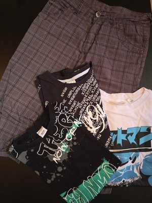 Jungen Kleiderpaket, Sommer, Gr. 146/152, Caprihose und 3 T-Shirt