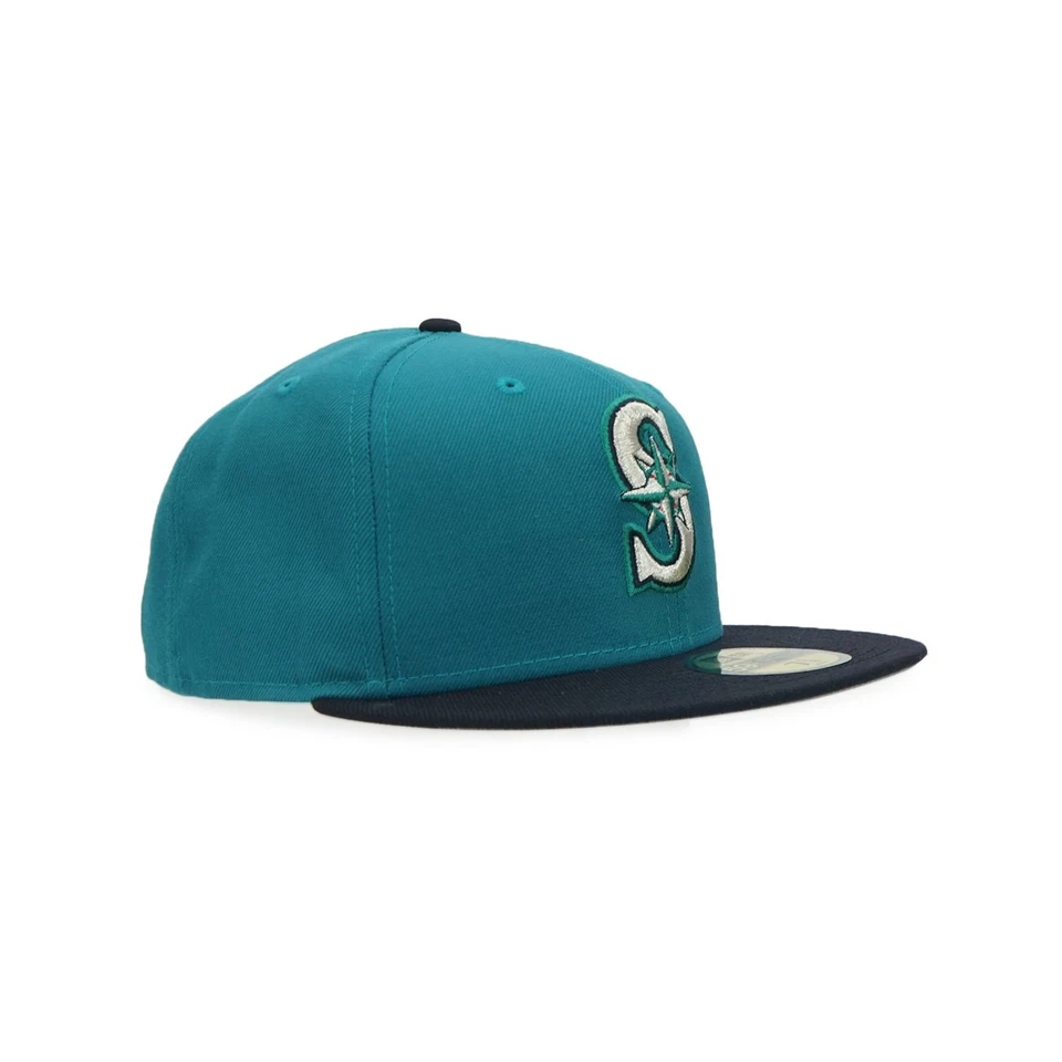 Seattle Mariners New Era 1994 Aqua Alternate 59FIFTY Cooperstown Fitted Hat Cap - Image 2 of 4