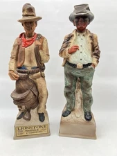 Lionstone whiskey decanter Lot Of 2 CASUAL INDIAN And The Cowboy