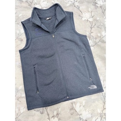 The North Face Vest Men s Medium Gray Sweater Fleece Full Zip RTX Corporate Logo