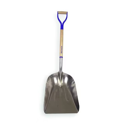 Westward 1Wg35 No. 12 14 Ga Grain Scoop, Aluminum Blade, 29-1/2 In L Natural