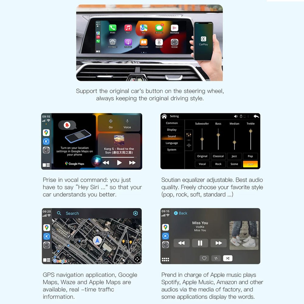 Wireless CarPlay Android Auto Retrofit Module For BMW i8 I12 2014-2017 with NBT