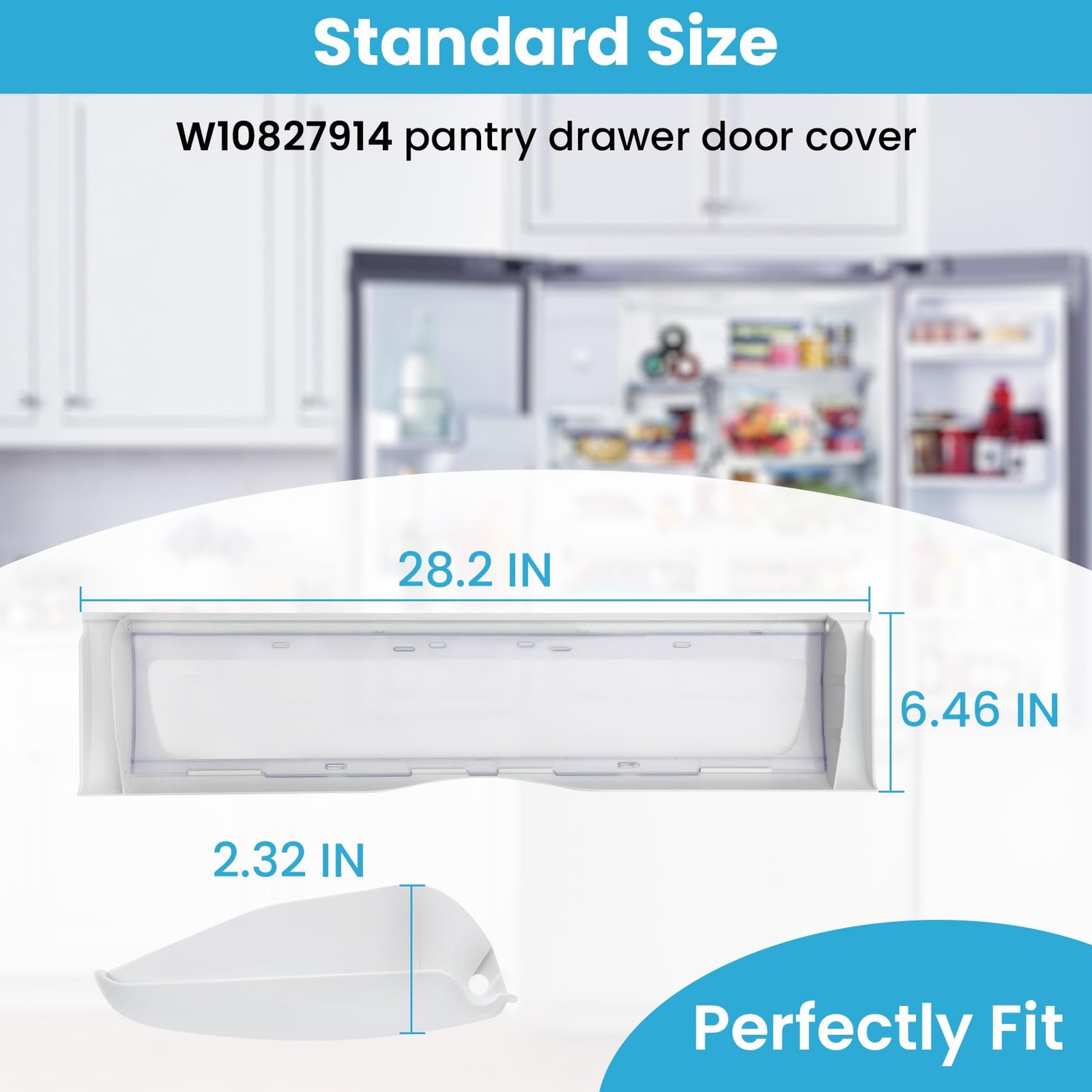 W10827914 Pantry Drawer Door Cover Compatible with kenmore whirlpool maytag R...