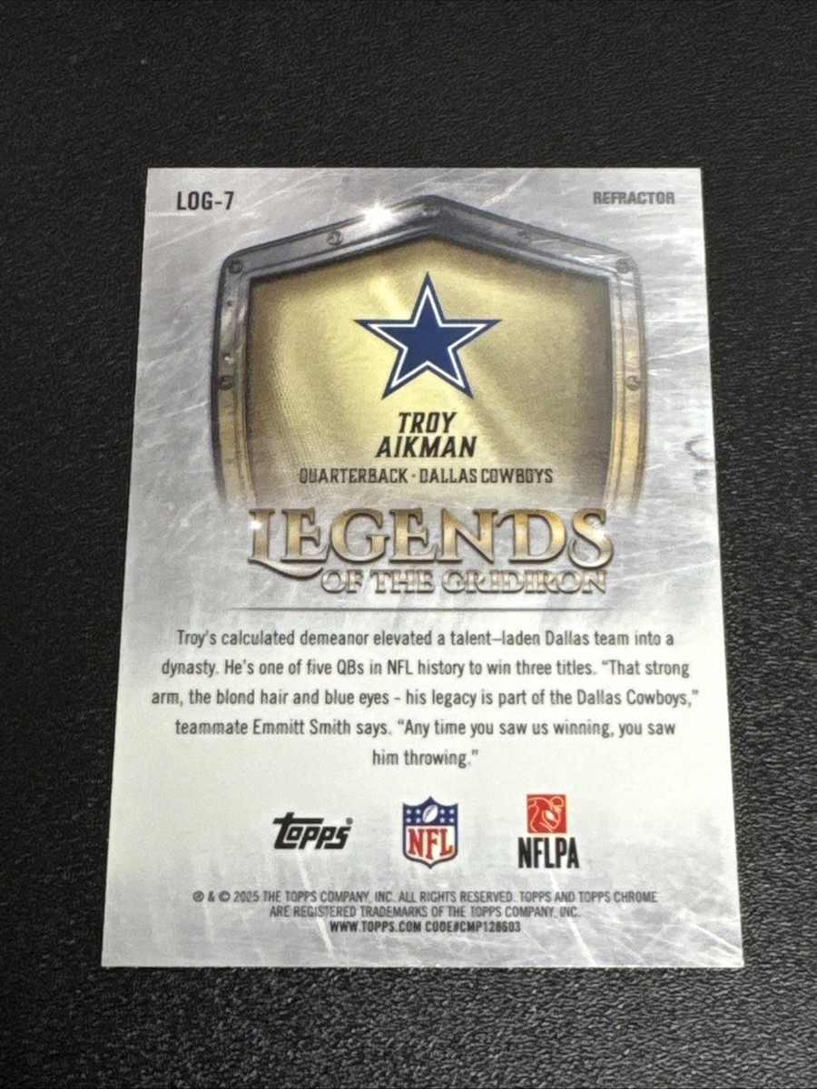 2025 Topps Chrome Football Troy Aikman Legends of the Gridiron