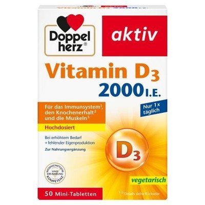 DOPPELHERZ Vitamin D3 2000 I.E. Tabletten 50 St
