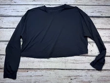 Lululemon Muscle Love Long Sleeve Top Black  Boxy Cropped Stretch Size 10