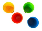 Vintage Tupperware (4) Kitchen Plastic Cup Set | Red, Blue, Yellow, Green — photo 2